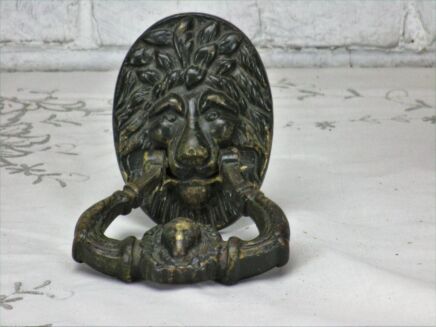Vintage Brass Door Knocker Lions Head Architectural Reclaimed Lovely