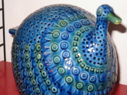 Vintage Large Italian Ceramic Duck Rimini Blue Bitossi Fratelli Raymor era
