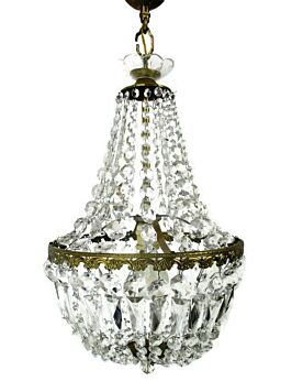 Wedding Chandelier Beaded Basket Bag & Tent 1 Light Crystal Prisms Pendant