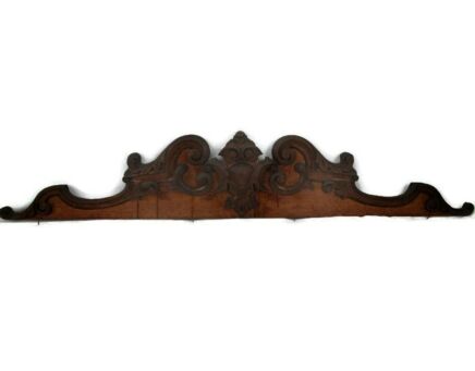 XL Hand Carved Wood Pediment Ornate Over door Architectural Reclaimed