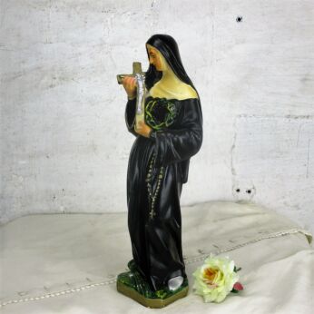 L Statue St Rita of Cascia Plaster Patroness Impossible Causes Collector HTF