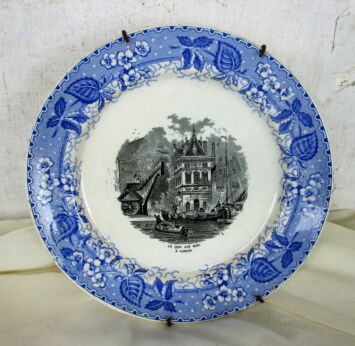 Societe Ceramique Maestricht Holland Plate Le Quai aux Bles a Harlem HTF