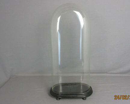 Antique Victorian Oval Hand Blown Glass Globe Dome Doll Clock 19.76"