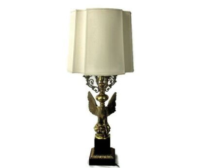 Brass Eagle Ornate Table Desk Nightstand Floor Lamp Hollywood Regency Candelabra
