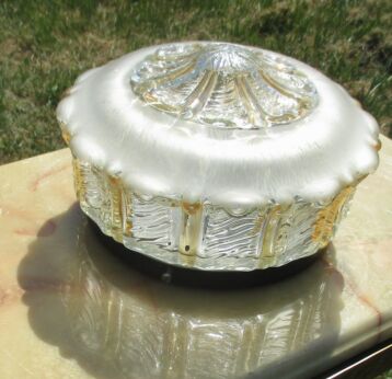 Vintage Clear champagne Glass Flushmount Sconce Lamp Amber Square Lovely