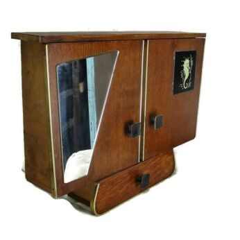 Vintage Apothecary Wall Medicine Cabinet Rockabilly 50s Seahorse Tile Funky HTF