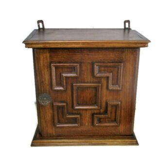 Small Hand Carved Oak Kitchen Apothecary Bathroom Wall Cabinet Ornate Funky