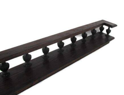Very long Hand Carved Wood Pediment Spindles Ornate Over door Architectural Reclaimed