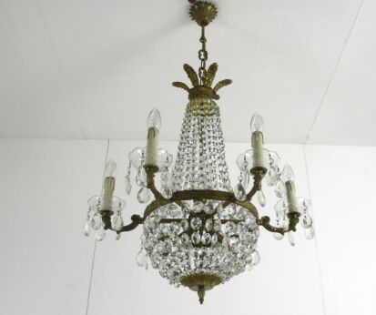 Ballroom Wedding Chandelier Gorgeous Basket Crystal Prisms 10 Lights WOW