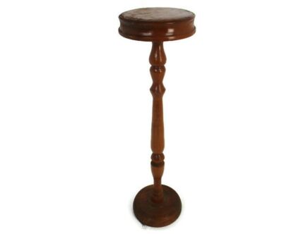 Wooden Side Wine Table Pedestal Plant Bonsai Stand Tall Barn Country Farm Style