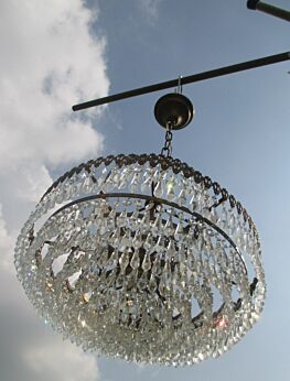 Vintage Wedding Cake Crystal Prism Waterfall 8 Tier Cut Glass Chandelier