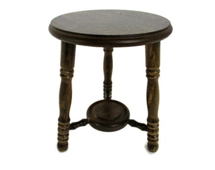 Vintage Hand Carved wood 2 Tier Milking Stool Pedestal Table Plant Flower Bonsai Stand Side Table Barn Country Style