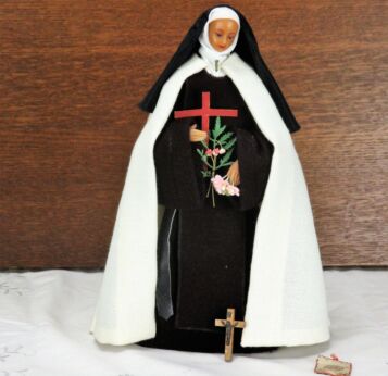 Vintage Beautiful Doll Figurine Wax Nun very Rare Handmade