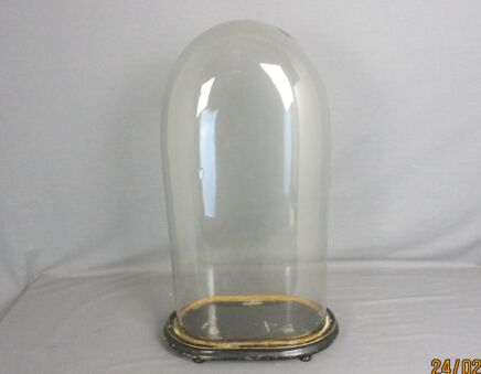 Antique Victorian Oval Hand Blown Glass Globe Dome Doll Clock H 20.07" W 9.96"