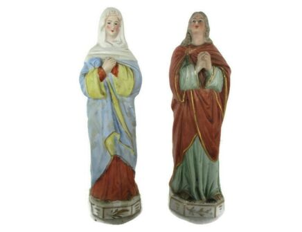 Saint John the Apostle Saint Mary Magdalene Figurines Statues Small Porcelain 2 figurines