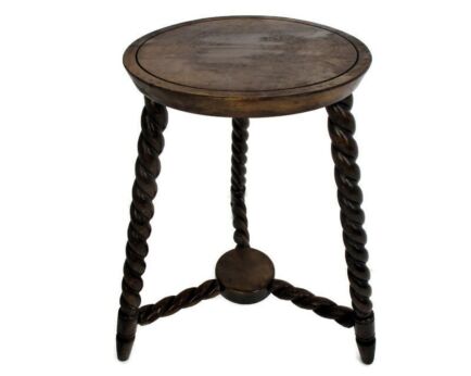 Barley Twist Wooden Side Wine Table Pedestal Plant Bonsai Stand Two Tier Barn Country Farmhouse Style 15.94"