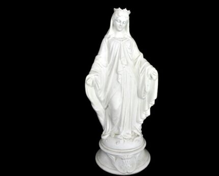 Antique Bisque Porcelain Statue Virgin Our Lady Mary Open Arms Gorgeous Marked 10.23"