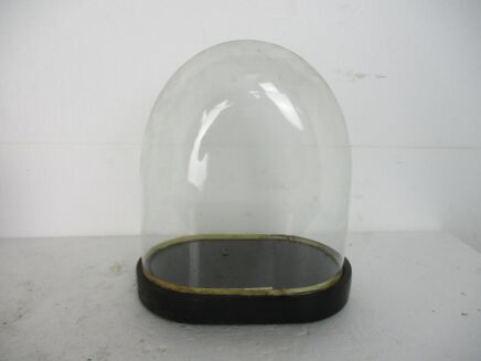 Antique Victorian Oval Hand Blown Glass Globe Dome Doll Clock 10.82" H 10.03"W