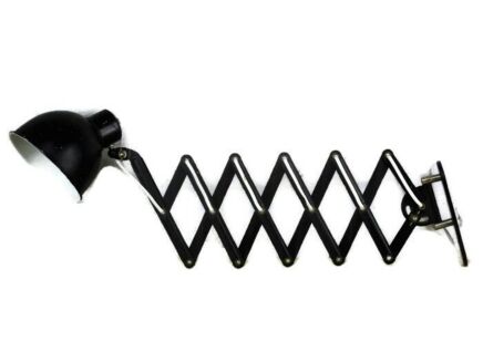 Industrial Machine Age Black Scissor Wall Lamp Expanding Mounted Adjustable Vintage Sconce