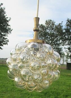 Vintage Space Age Amber Bubble Glass Flush mount Sconce Wall Ceiling Lamp Chandelier Mid Century
