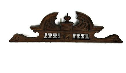 Hand Carved Wood French Pediment Ornate Over door Architectural Reclaimed Antique Spindles Large Gorgeous