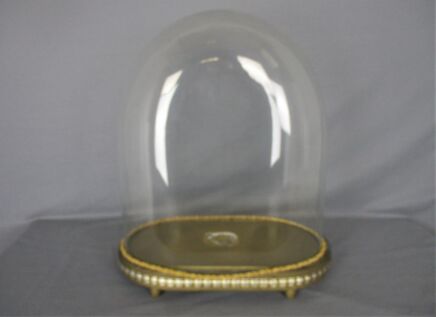 Antique Victorian Oval Hand Blown Glass Globe Dome Doll Clock 17.51" H 15.15"!!