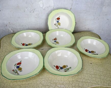 6 salad plates Alfred Meakin Petite Decor Englander Vegetable Bowls Rare