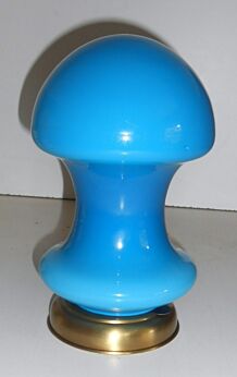 Spage Age 60s Italian  Blue  Cased Glass mushroom Lamp Era Mazzega Vistosi Pop Art