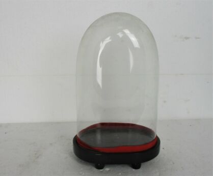 Antique Victorian Oval Hand Blown Glass Globe Dome Doll Clock 12.2" H 7.67"W