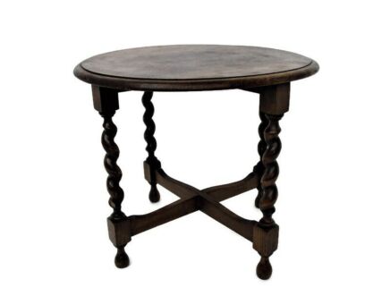 Barley Twist Wooden Side Display Coffee Wine Tea Tale Oak Round Gorgeous
