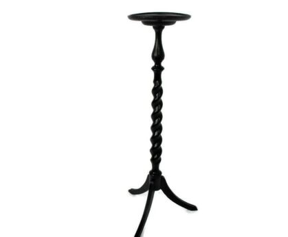 Large Tall Hand Carved Wood Barley Twist Pedestal Display Side Table Plant Stand Very Rare Edwardian style 41.73"