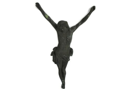 Gorgeous Antique Brass Bronze Corpus Jesus Christ Church 19th 20th Century 18.89"