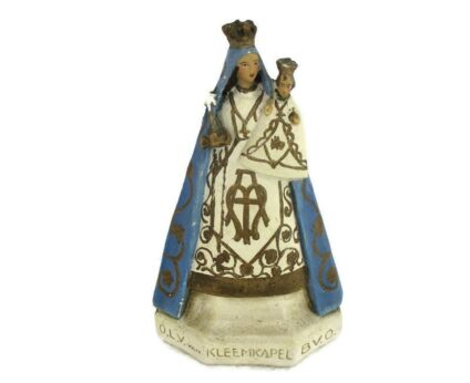 Art Deco Our Lady of Kleemkapel Kaprijke Statue Plaster Virgin Mary Infant HTF Collector