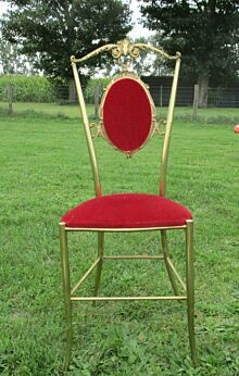 Vintage Authentic Chiavari Chair Brass Hollywood Regency Italian