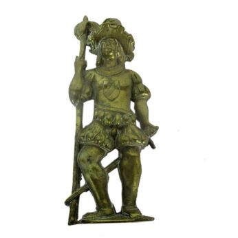 antique Brass Figurine Spanish Soldier Guard Trim Architectural Reclaimed