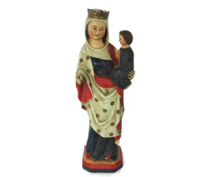 Polychrome Virgin Mary Our Lady Virga Jesse Resin Statue Infant Child Sweet 11.81"