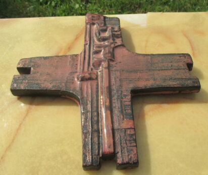 Mid Century Design Ceramic Perignem Amphora Modern Crucifix Ceramics marked