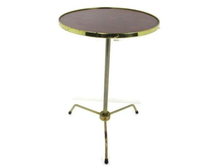 Vintage Side Coffee Wine Occasional Table Plant stand Formica Brass Funky Retro