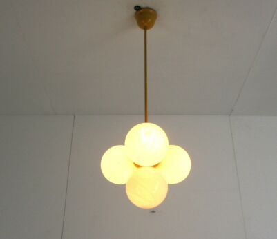 Mid Century Modernist Atomic Space Age Sputnik 4 Light Glass Balls Chandelier