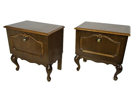 Pair Couple Vintage Nightstands End tables Dresser 50s Vanity Cabinets Louis XVI style