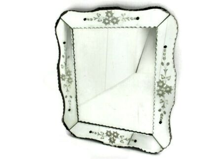 Large Art Deco Nouveau Wall Hanging Ornate Mirror Vanity Cut to Clear Glass WOW