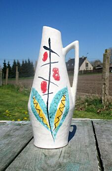 Lovely small Vase Pitcher Ewer Ceramic Mid Century Modern West Germany Abstract