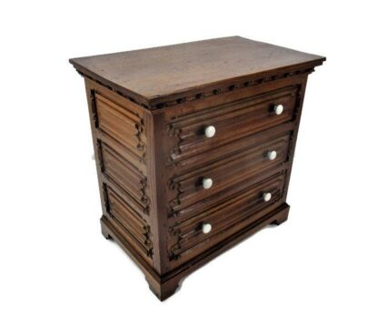 Gorgeous Chest of Drawers Oak Nightstand End Table Cabinet Fold Panels Roses