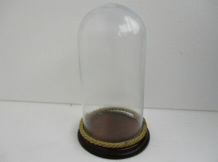 Vintage Round Hand Blown Glass Dome Globe Steampunk Display Doll Clock Blue Shine to the Glass 10.62"