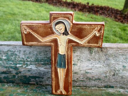Mid Century Design Ceramic Modern Crucifix Ceramics Jesus Christ