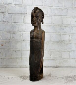 Gorgeous African Beautiful Woman Carrying Baby Statue Hand Carved Wood Heavy