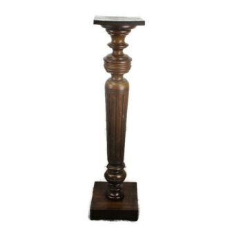 Antique XL wooden Pillar Pedestal Display Side Table Plant Stand Colonial 1900