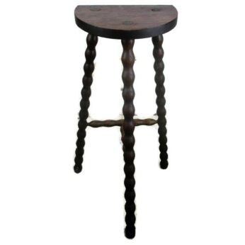 Edwardian Bobbin Wooden Tripod Side Display Table Pedestal Plant Stand 27.55"
