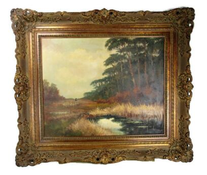 Oil Painting on Canvas Framed Gorgeous Frame Signed Uittenbogaard Shepherd