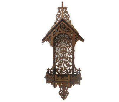 Folk Art hand Carved Wooden Chapel Niche for Statue  Beautiful Rare Hand Made